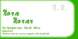 nora morar business card